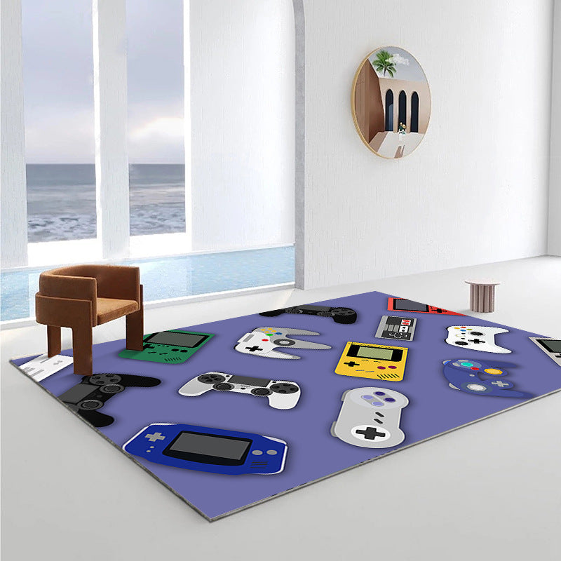 Modern Gamepad Printed Carpet Polyester Rug Washable Indoor Carpet for Home Decoration