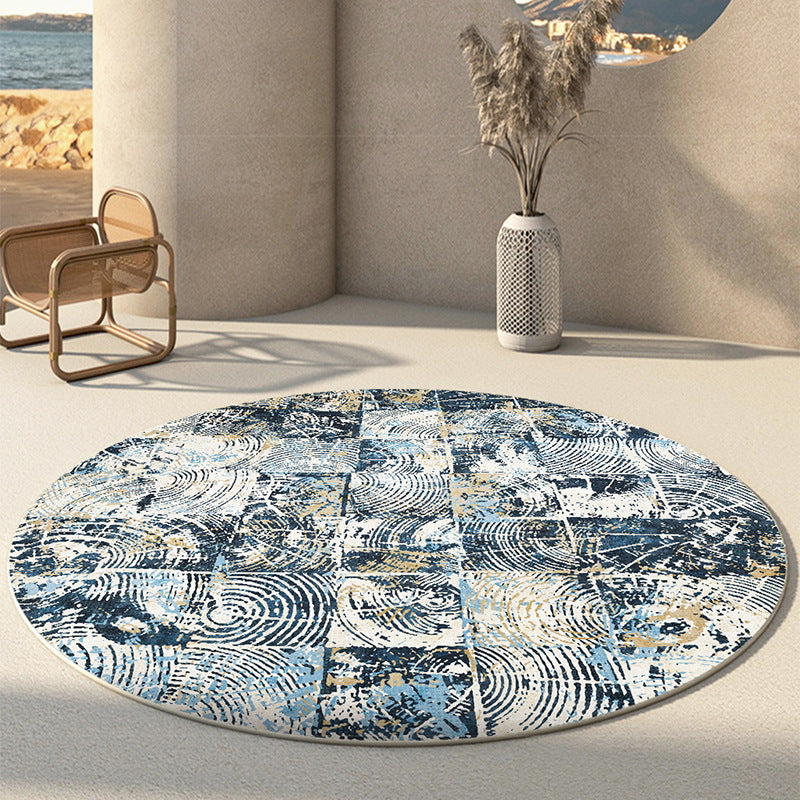 Minimalist Round Carpet Trendy Polyester Area Rug Stain Resistant Rug for Living Room