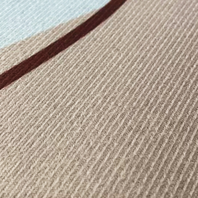 Contemporary Polyester Carpet Color Block Rug Stain Resistant Area Rug for Living Room