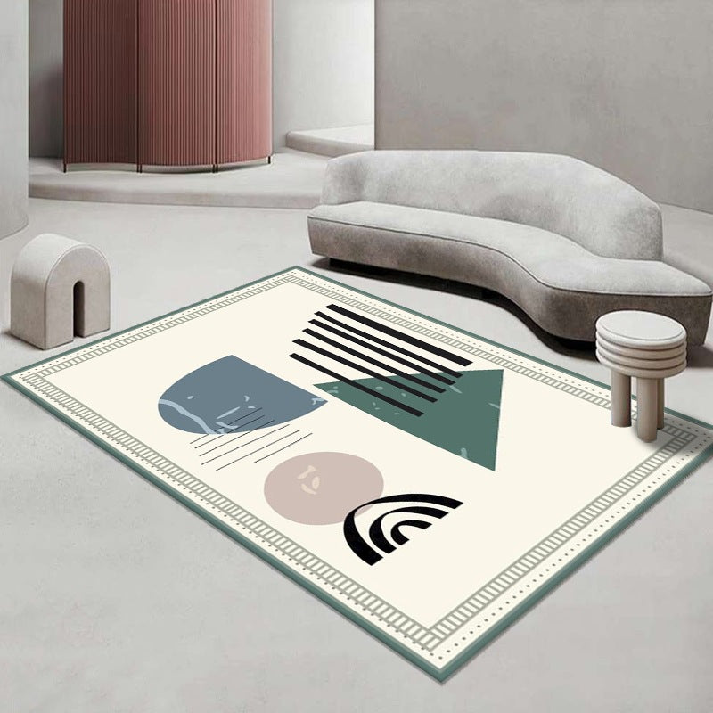 Modern Area Rug Funky Contrast Panel Rug Polyester Stain Resistant Carpet for Living Room