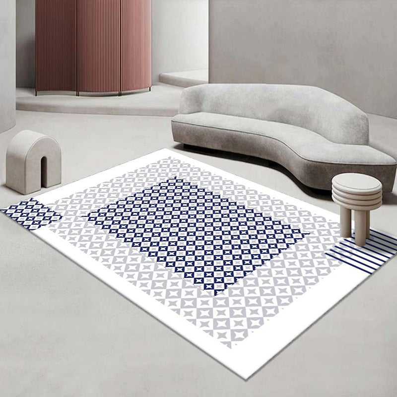 Modern Area Rug Funky Contrast Panel Rug Polyester Stain Resistant Carpet for Living Room
