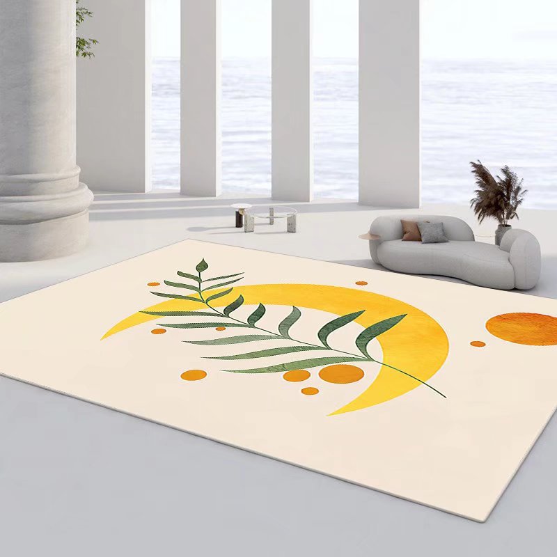 Creative Flowers Print Carpet Polyester Rug Pet Friendly Indoor Rug for Living Room