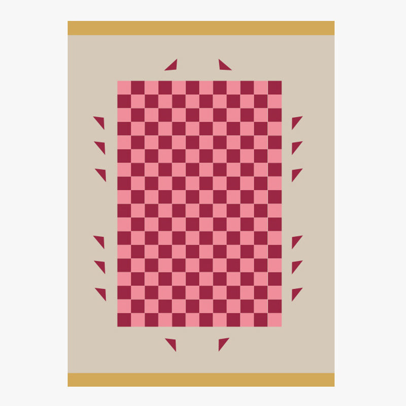 Classical Indoor Carpet Funky Plaid Print Rug Stain Resistant Carpet for Home Decor