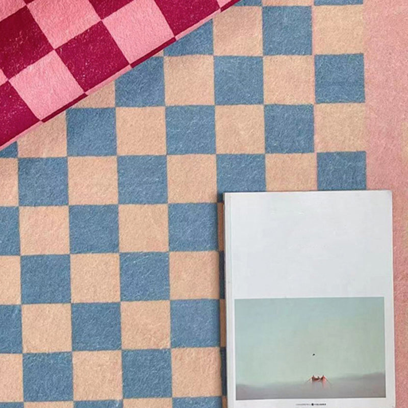 Classical Indoor Carpet Funky Plaid Print Rug Stain Resistant Carpet for Home Decor