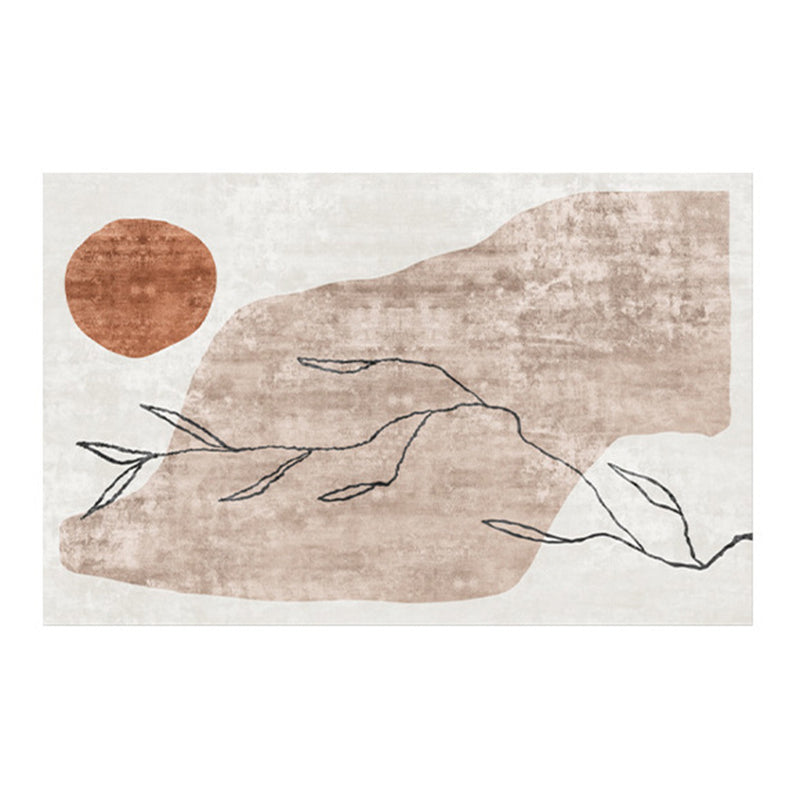 Funky Area Carpet Simple Abstract Print Rug Polyester Stain Resistant Carpet