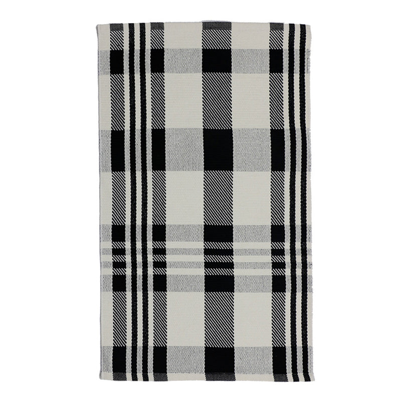 Stylish Living Room Carpet Plaid Pattern Area Rug Cotton Blend Indoor Rug