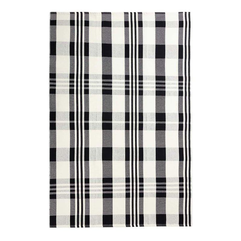 Stylish Living Room Carpet Plaid Pattern Area Rug Cotton Blend Indoor Rug