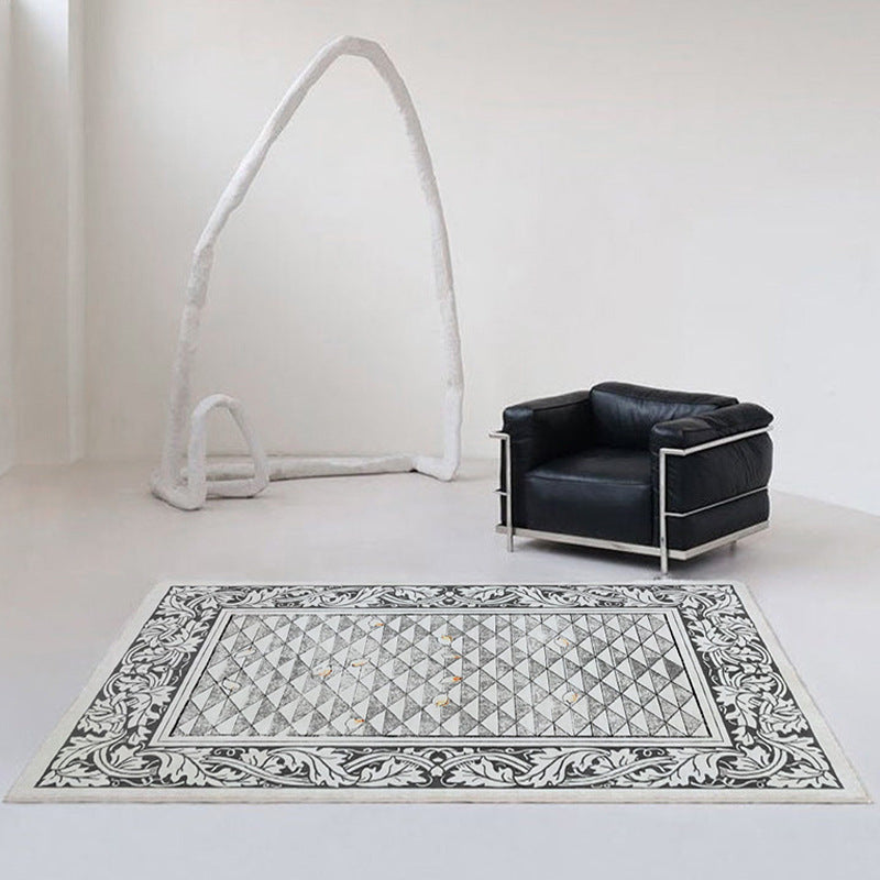 Classical Medallion Print Carpet Polyester Rug Stain Resistant Indoor Rug for Living Room