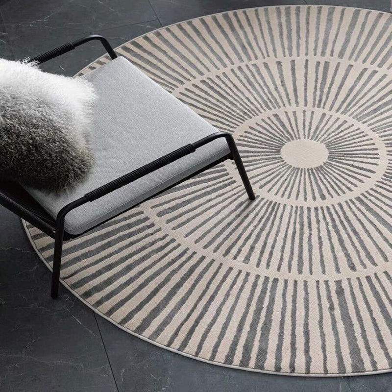 Simplicity Apricot Carpet Modern Round Rug Polyester Stain Resistant Rug for Living Room