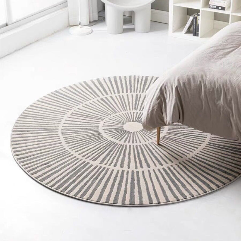 Simplicity Apricot Carpet Modern Round Rug Polyester Stain Resistant Rug for Living Room