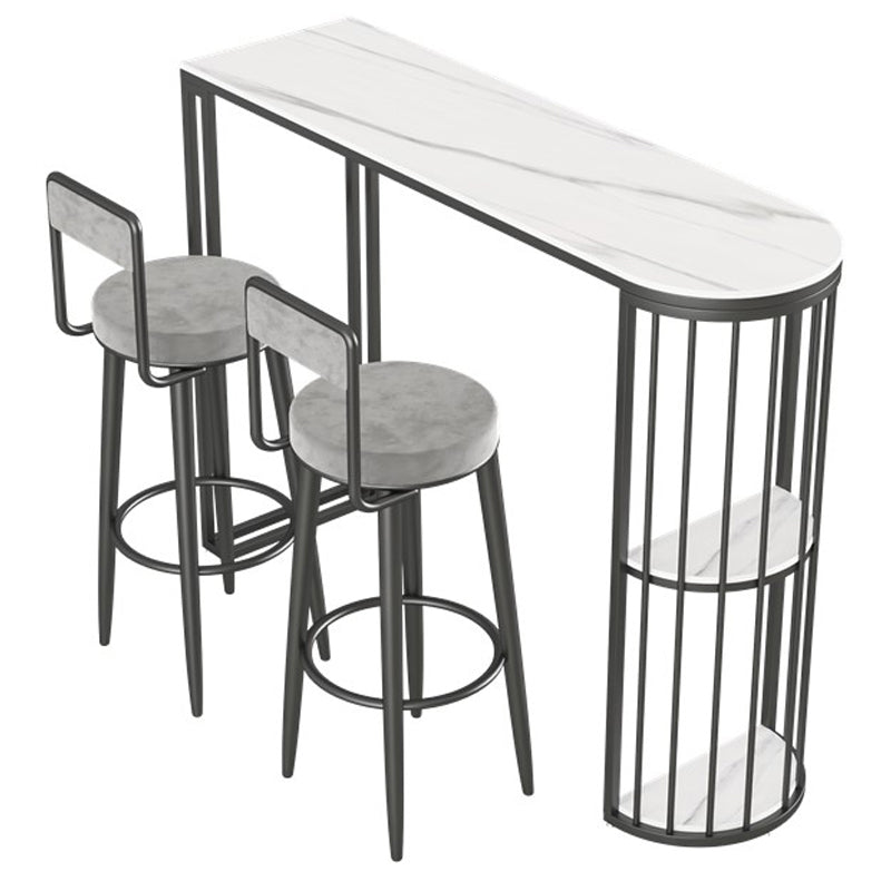 Luxurious Irregular Shape Bar Table Set 1/2/3 Pieces Sintered Stone Counter Table Set