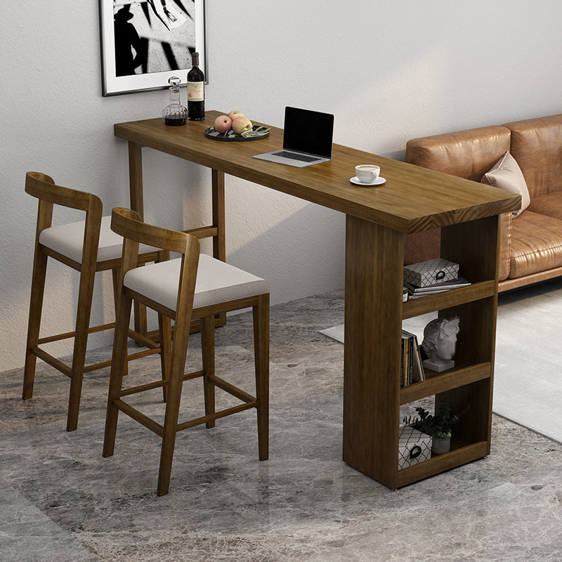 Modern Rectangle Set 1/2/3 Pcs Solid Wood Bar Table and Stools