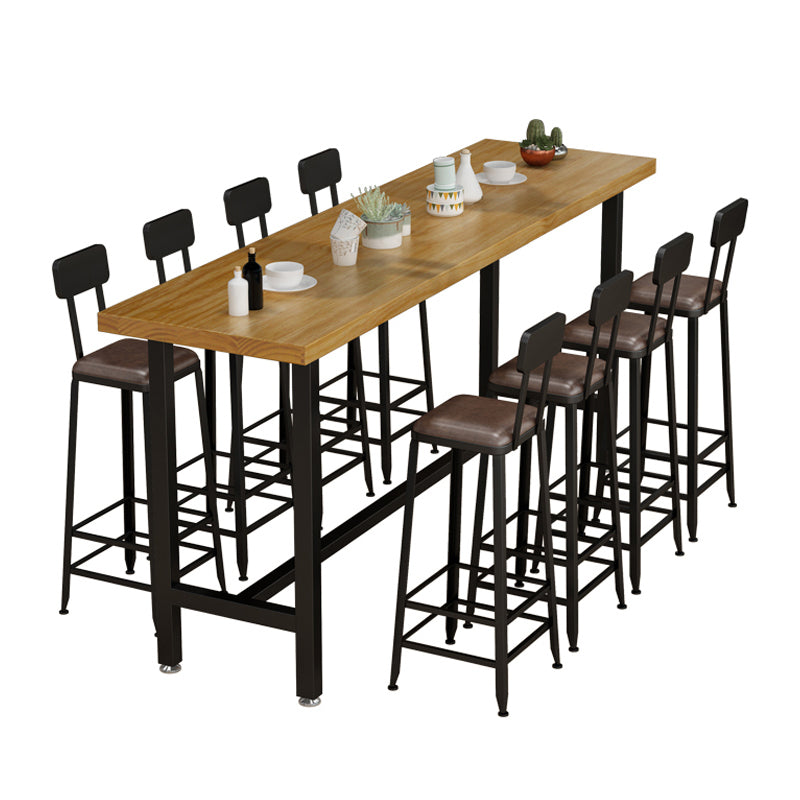 1/2/6/7/9/11 Pieces Table and Stool Set Rectangle Glam Solid Wood Counter Height Set