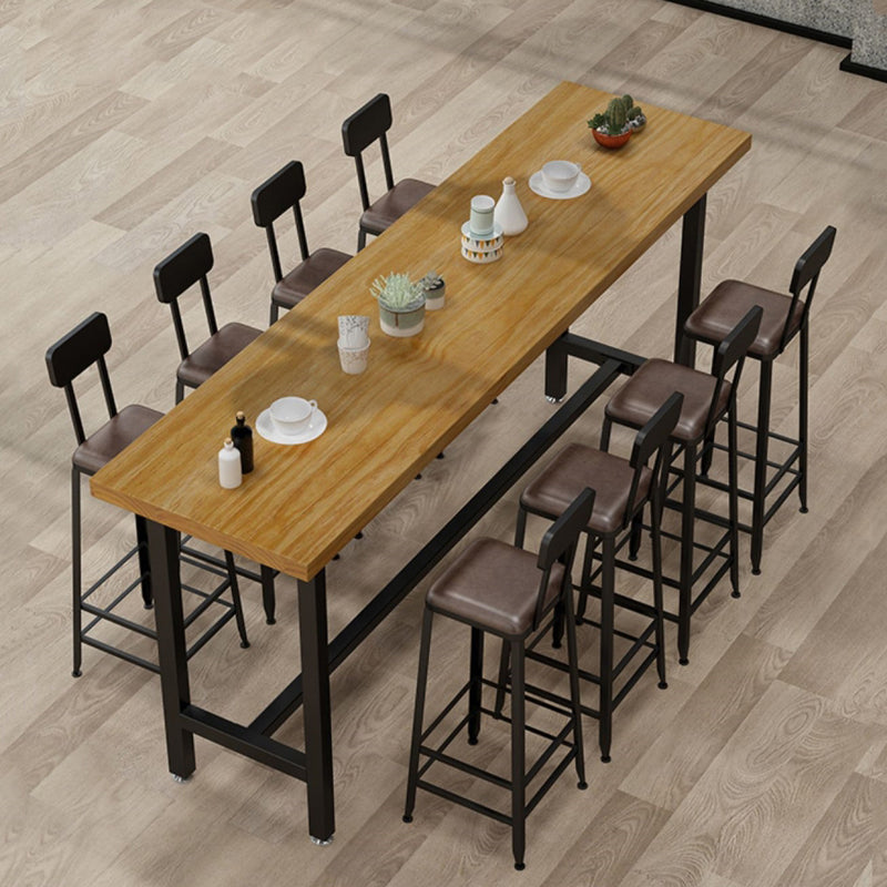 1/2/6/7/9/11 Pieces Table and Stool Set Rectangle Glam Solid Wood Counter Height Set