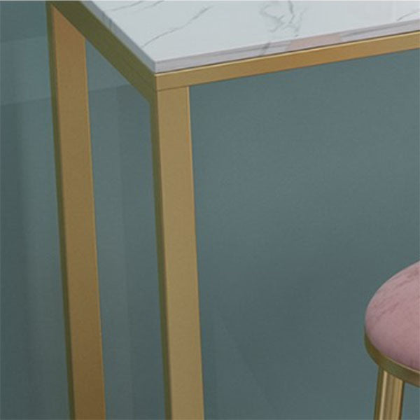 Luxurious Rectangular Pub Table Set 1/4/7 Pieces Stone Top Counter Table Set