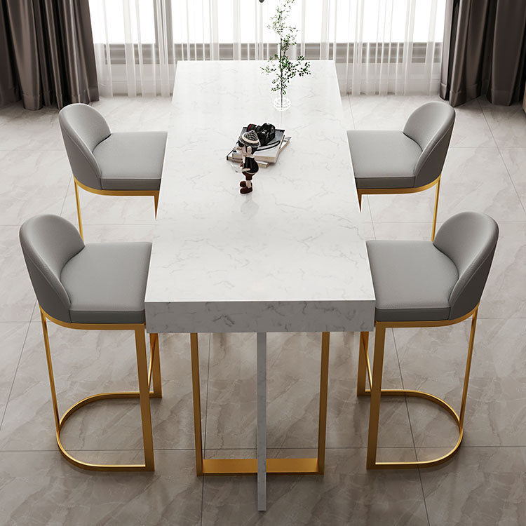 Indoor Modern Pub Dining Set 1/2/5 Pieces White Stone Top Bar Pub Table Set