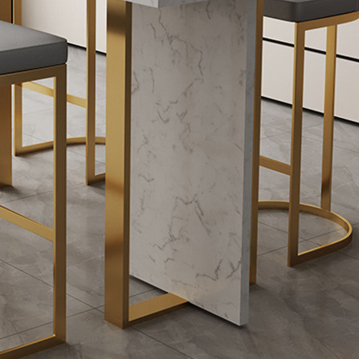 Indoor Modern Pub Dining Set 1/2/5 Pieces White Stone Top Bar Pub Table Set