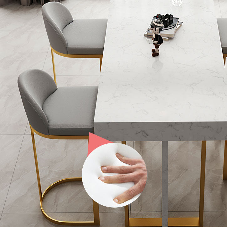 Indoor Modern Pub Dining Set 1/2/5 Pieces White Stone Top Bar Pub Table Set