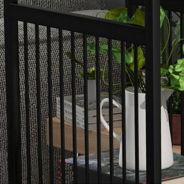 Natural Finish Solid Wood Top Bar Table Contemporary Metal Frame Pub Table