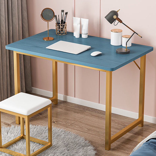 Rectangular Office Desk Glam Wooden Writing Desk with Metal Legs