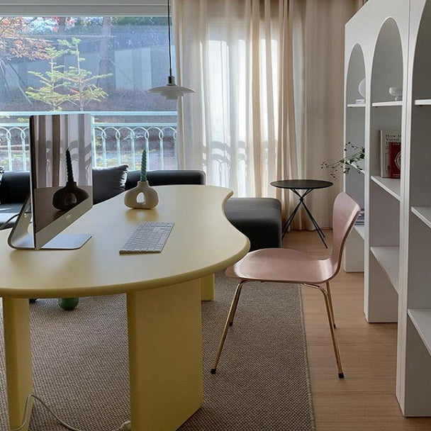 Unconventional Shape Writing Desk Modern Solid Wood Meeting Desk for Office