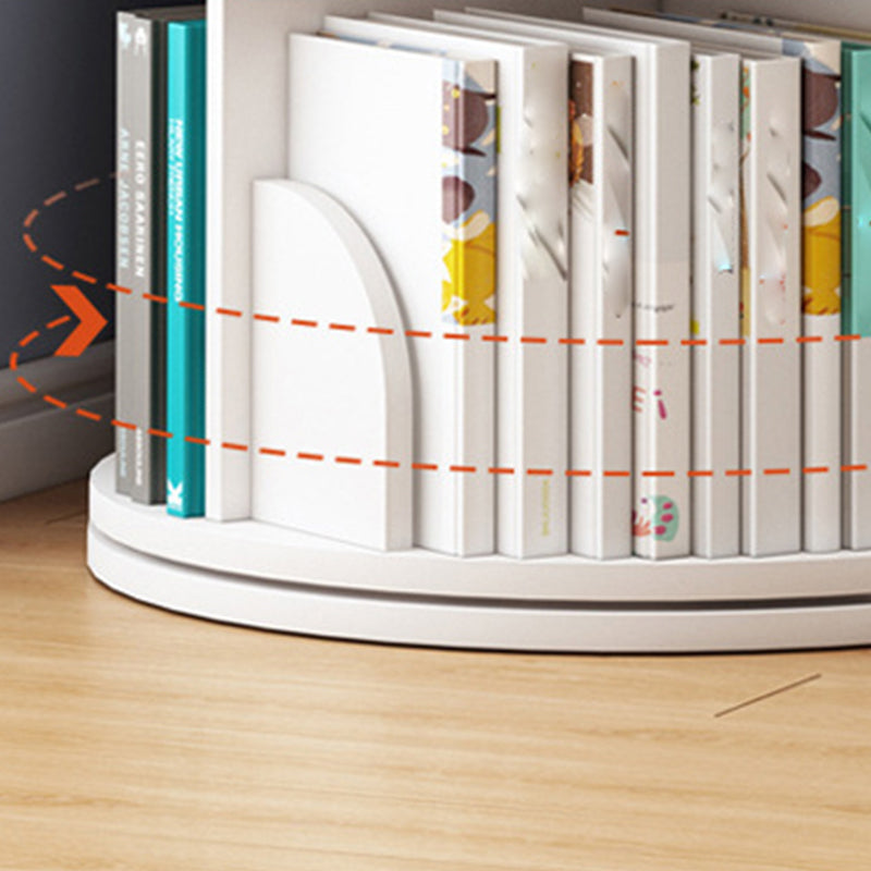 Round Rotatable Bookcase Wooden Closed Storage Bookshelf for Home Office, 16" / 18" W