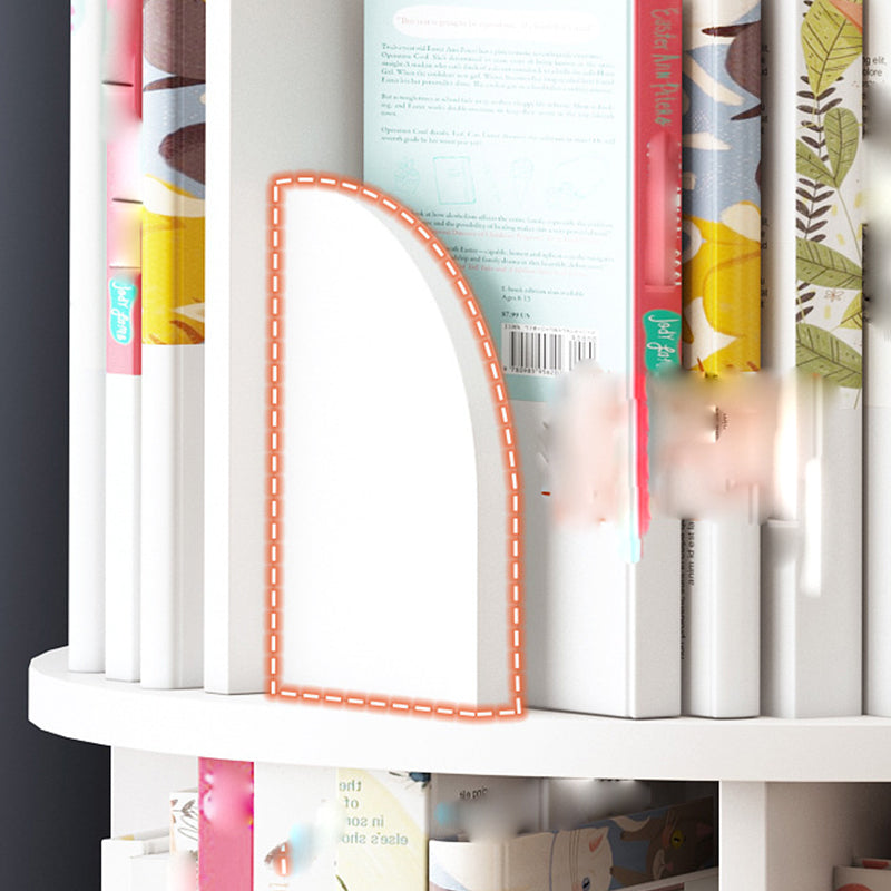 Round Rotatable Bookcase Wooden Closed Storage Bookshelf for Home Office, 16" / 18" W