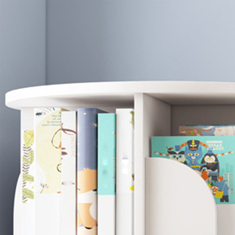Round Rotatable Bookcase Wooden Closed Storage Bookshelf for Home Office, 16" / 18" W