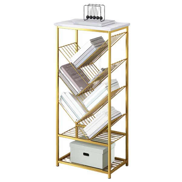 Modern Metal Book Shelf Home Open Back Bookcase with Shelves