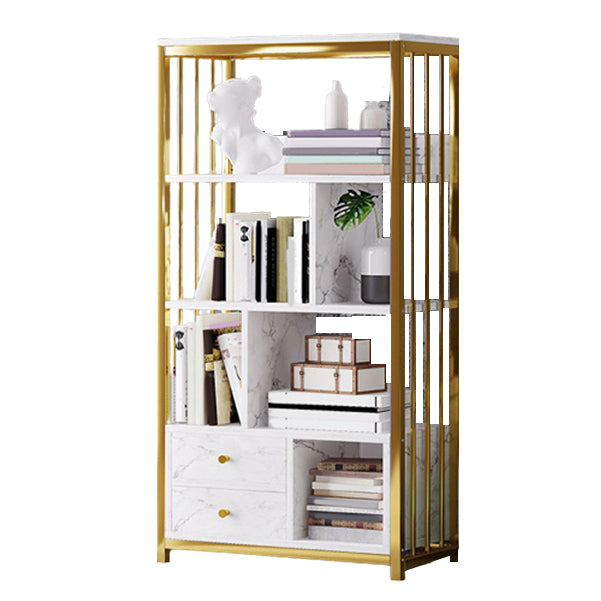 Modern Metal Book Shelf Home Open Back Bookcase with Shelves