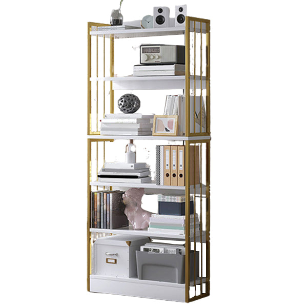 Modern Metal Book Shelf Home Open Back Bookcase with Shelves