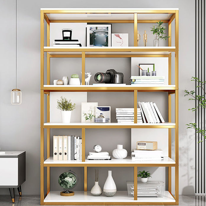 Modern Metal Book Shelf Home Open Back Bookcase with Shelves