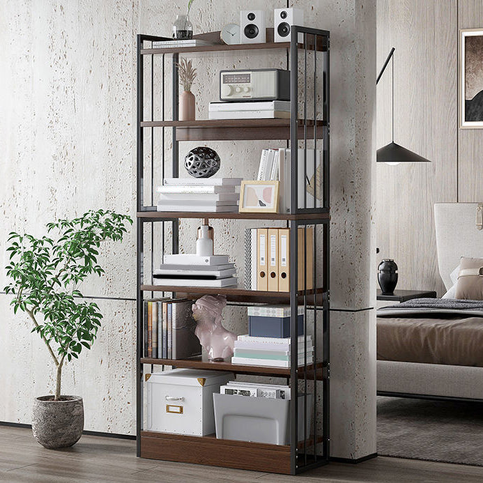 Modern Metal Book Shelf Home Open Back Bookcase with Shelves