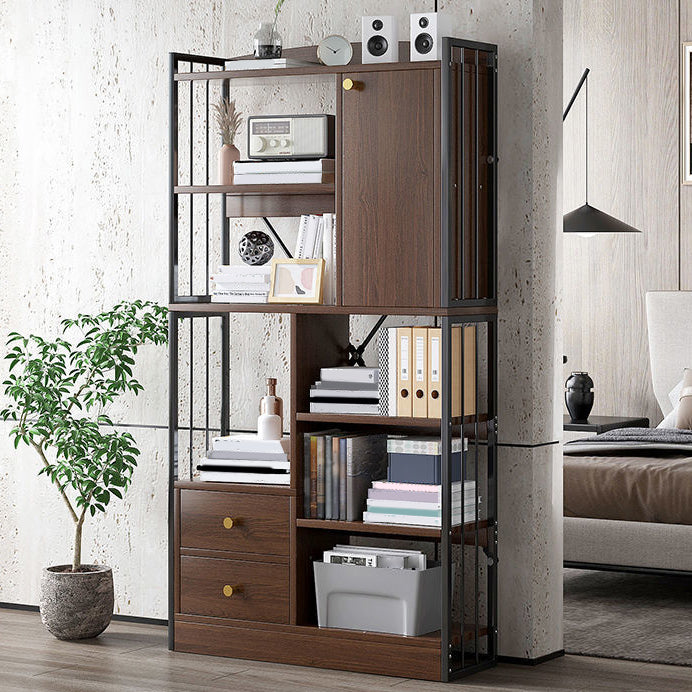 Modern Metal Book Shelf Home Open Back Bookcase with Shelves