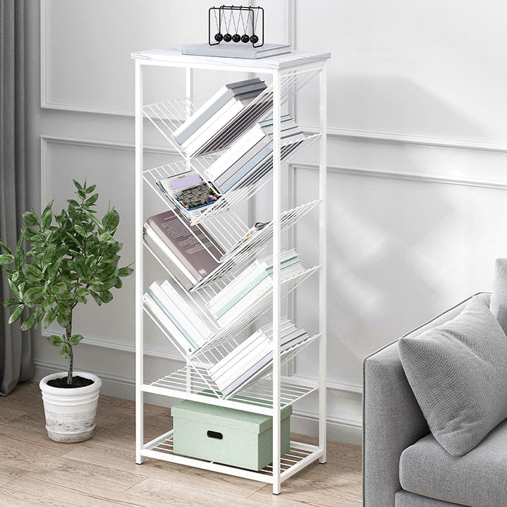Modern Metal Book Shelf Home Open Back Bookcase with Shelves