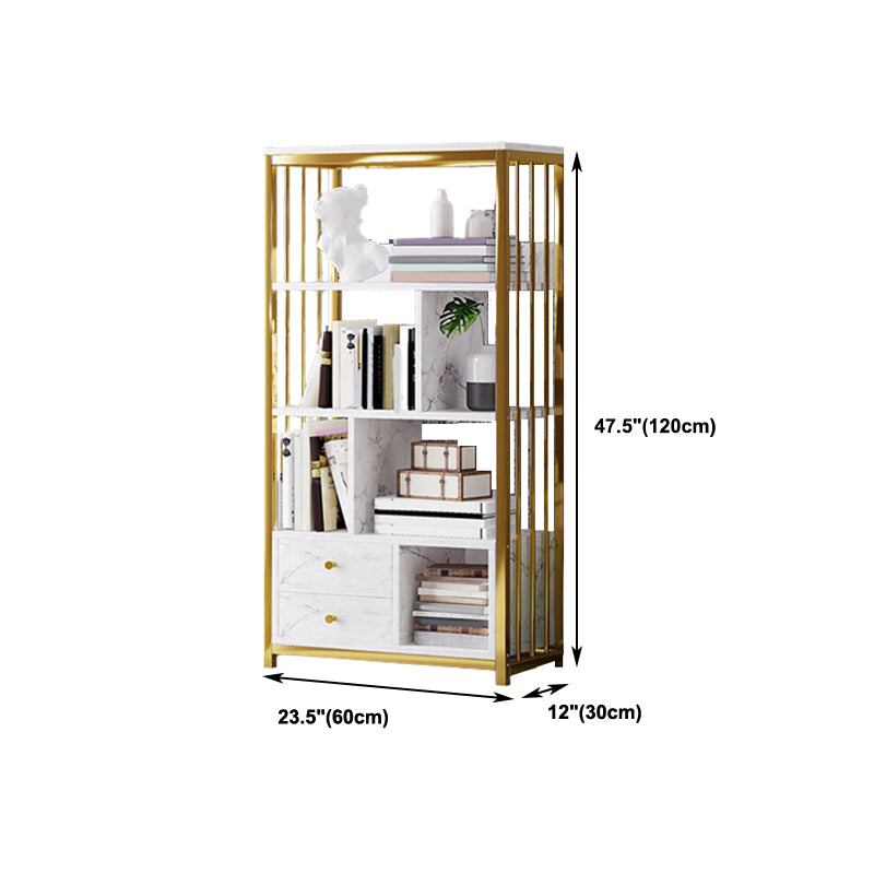 Modern Metal Book Shelf Home Open Back Bookcase with Shelves