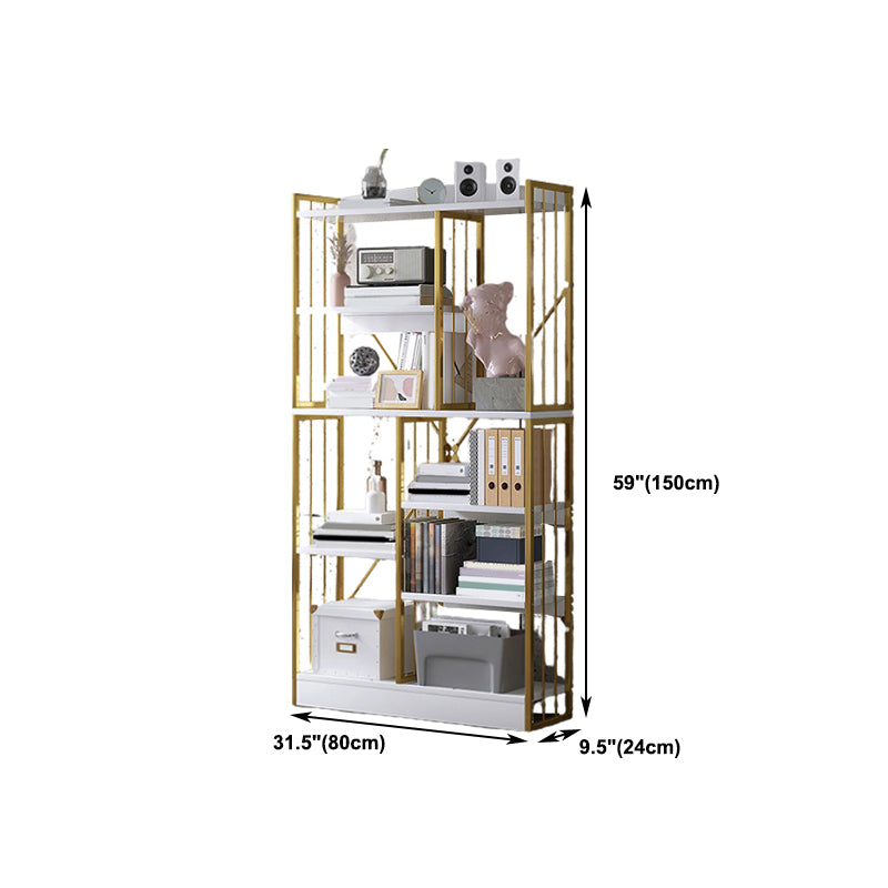 Modern Metal Book Shelf Home Open Back Bookcase with Shelves
