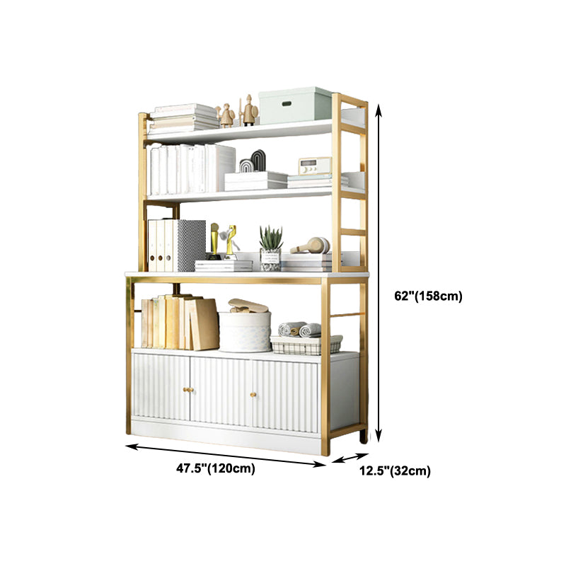 Modern Metal Book Shelf Home Open Back Bookcase with Shelves