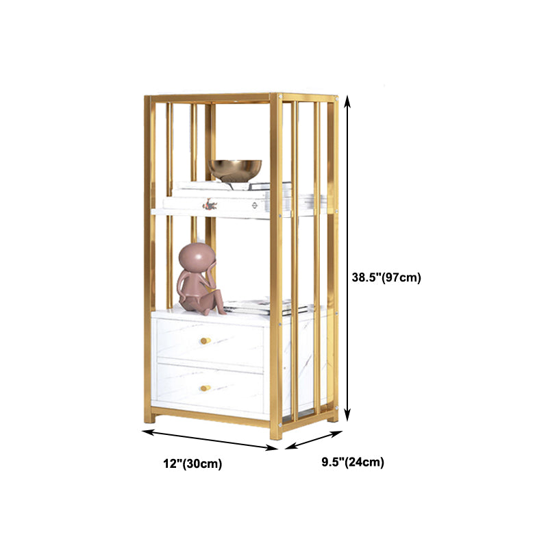 Modern Metal Book Shelf Home Open Back Bookcase with Shelves