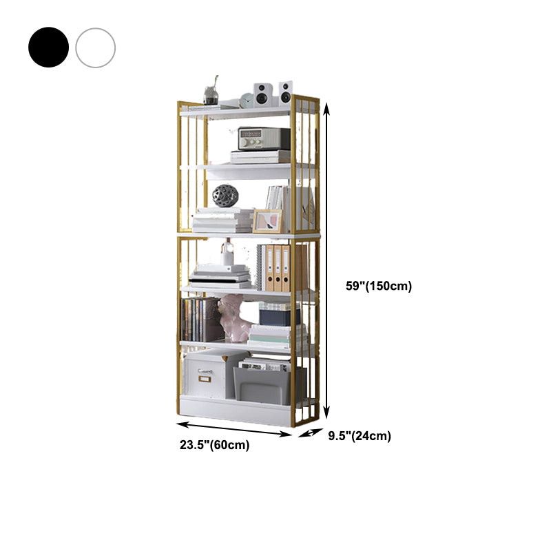 Modern Metal Book Shelf Home Open Back Bookcase with Shelves