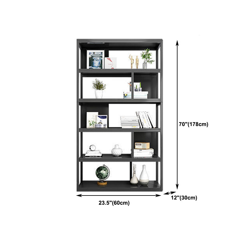 Modern Metal Book Shelf Home Open Back Bookcase with Shelves