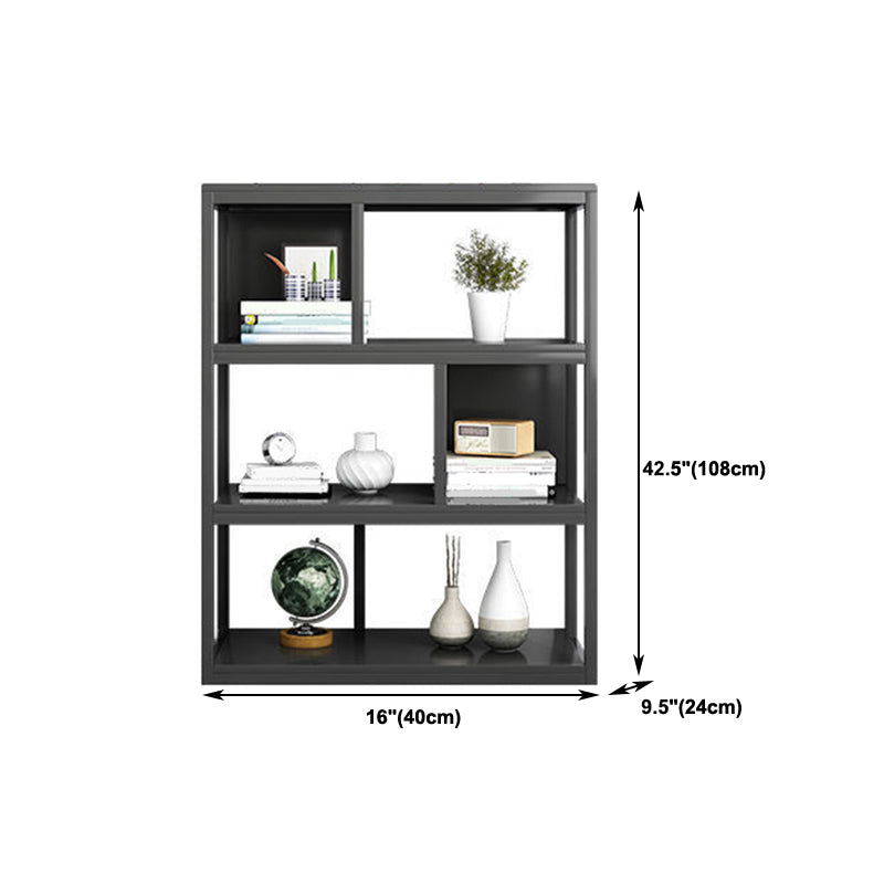 Modern Metal Book Shelf Home Open Back Bookcase with Shelves