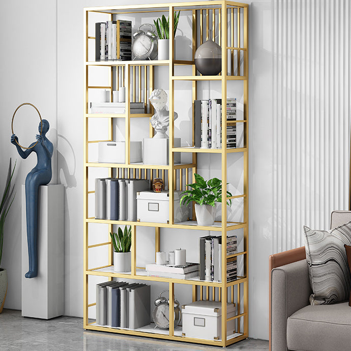 Contemporary 70.87" H Metal Shelf Open Bookcase for Living Room