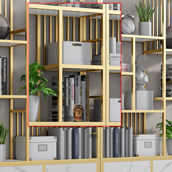 Contemporary 70.87" H Metal Shelf Open Bookcase for Living Room