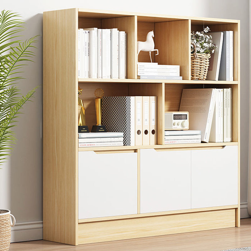 Contemporary Wooden Shelf Bookcase Cube Bookshelf for Study Room