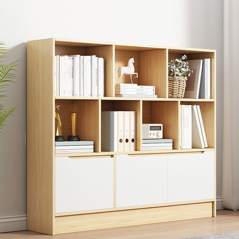 Contemporary Wooden Shelf Bookcase Cube Bookshelf for Study Room