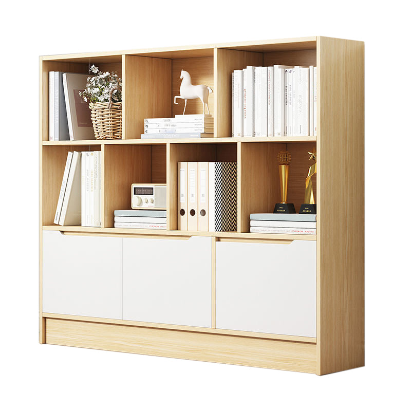 Contemporary Wooden Shelf Bookcase Cube Bookshelf for Study Room