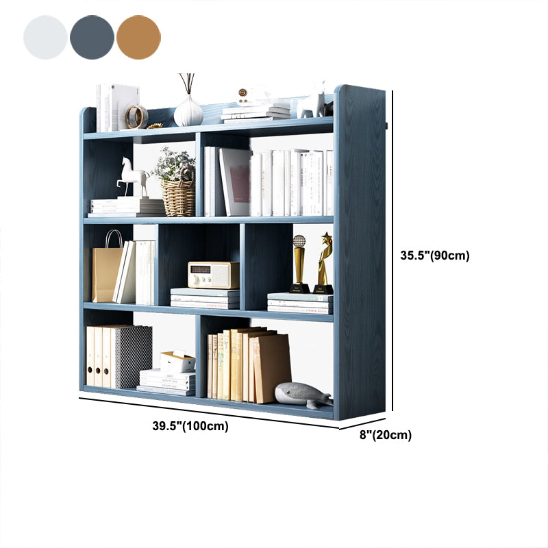 Contemporary Wooden Shelf Bookcase Cube Bookshelf for Study Room
