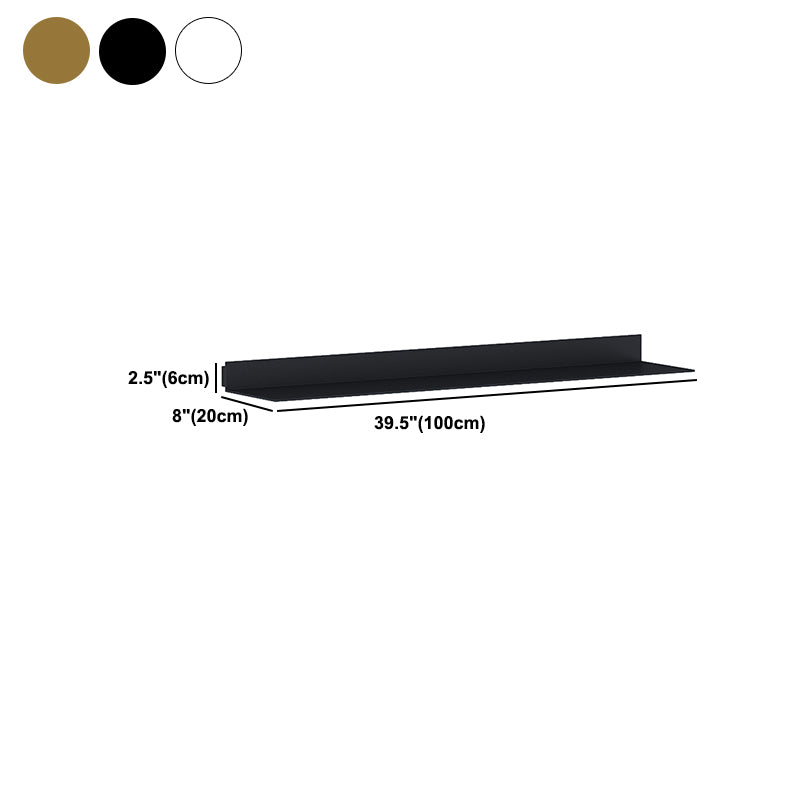 Modern Metal Bookcase 1-tier Wall Mounted Bookshelf in Burnish.