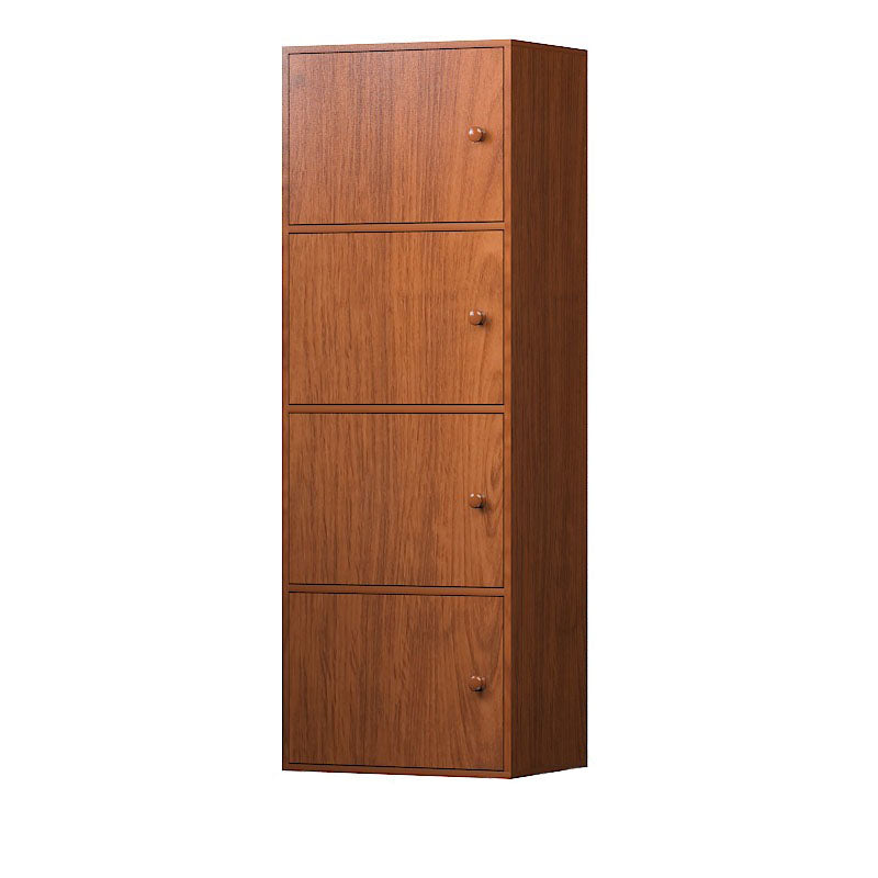 12" W Modern Wooden Bookcase Closed Storage Bookshelf with Doors